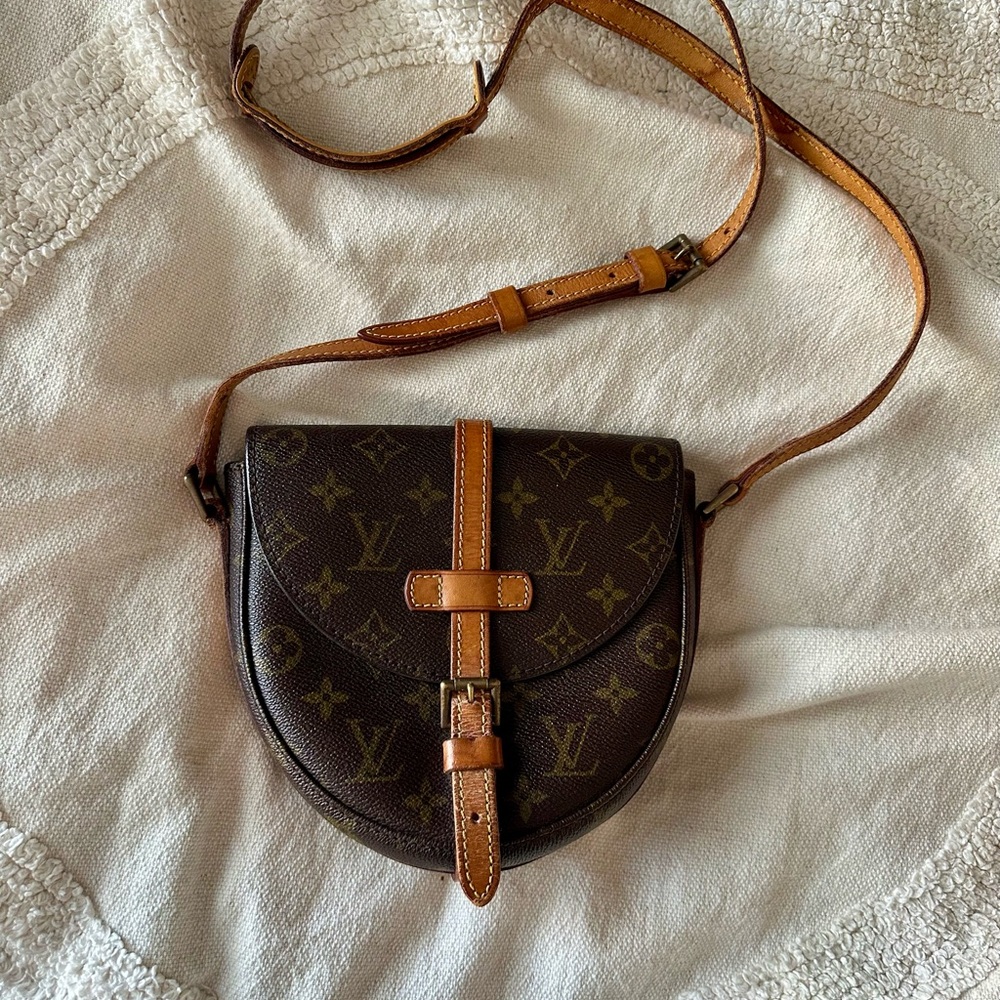 Louis Vuitton Brown Monogram Crossbody with Tan Leather Trim